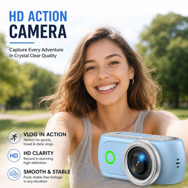 Mini action camera 1080P con schermo flip da 2 pollici e custodia - immagine 7
