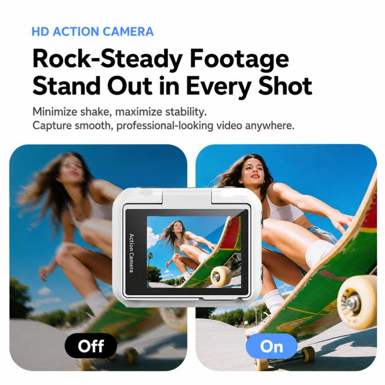 Mini action camera 1080P con schermo flip da 2 pollici e custodia - immagine 13