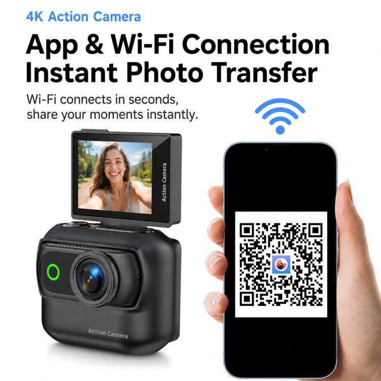 Mini action camera 1080P con schermo flip da 2 pollici e custodia - immagine 14