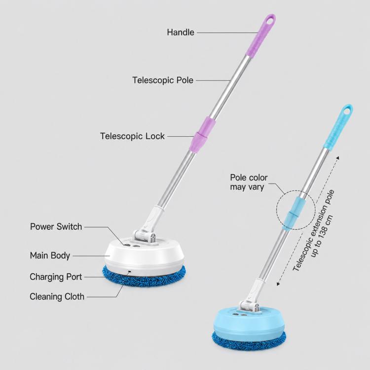 Pulitore elettrico finestre con asta telescopica 138 cm