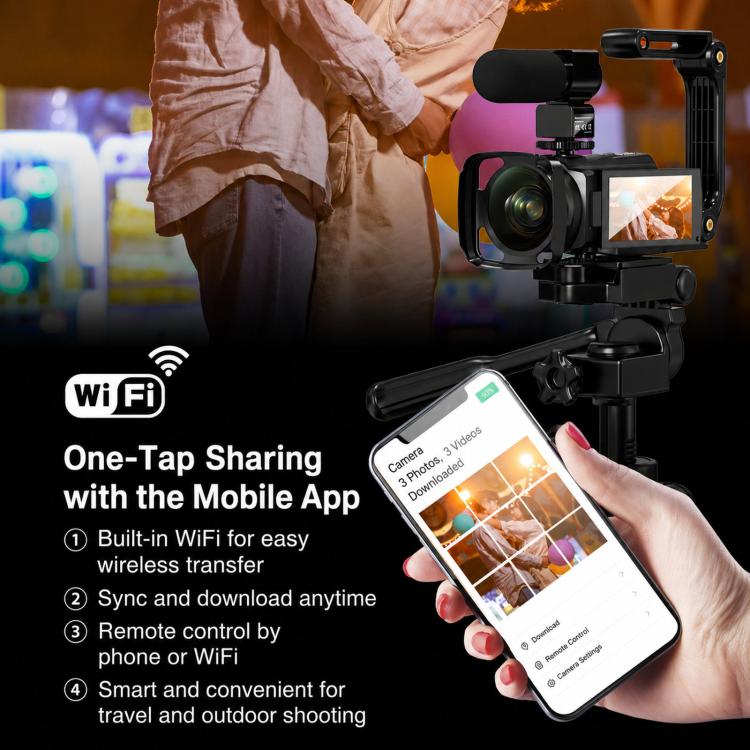 Videocamera 4K HDV-254K con schermo touch e visione notturna - immagine 11