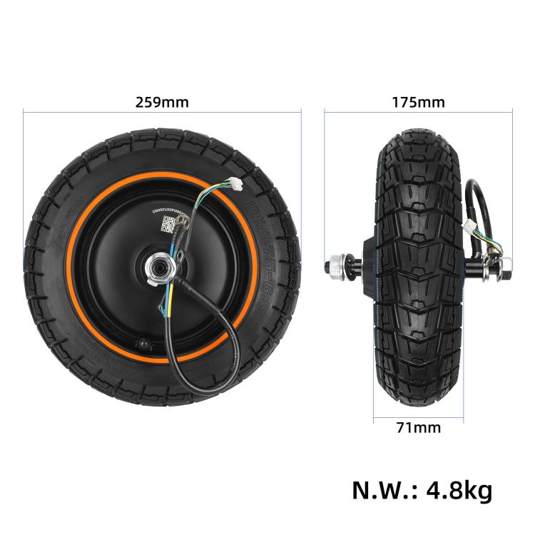 Motore posteriore con ruota tubeless 10x2.75-6.5 per KuKirin G3