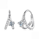 Orecchini doppio strato in argento 925 e moissanite