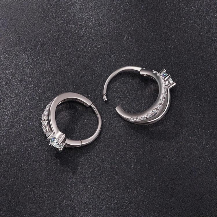 Orecchini doppio strato in argento 925 e moissanite