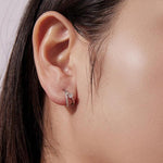 Orecchini doppio strato in argento 925 e moissanite