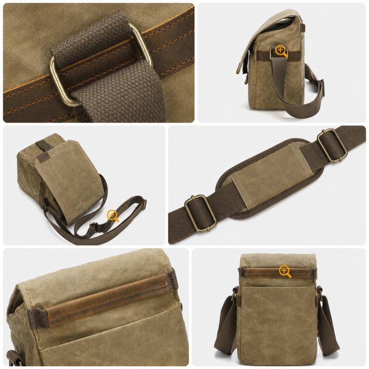 Borsa a tracolla in canvas impermeabile vintage