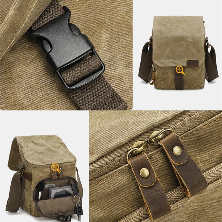 Borsa a tracolla in canvas impermeabile vintage