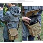Borsa a tracolla in canvas impermeabile vintage