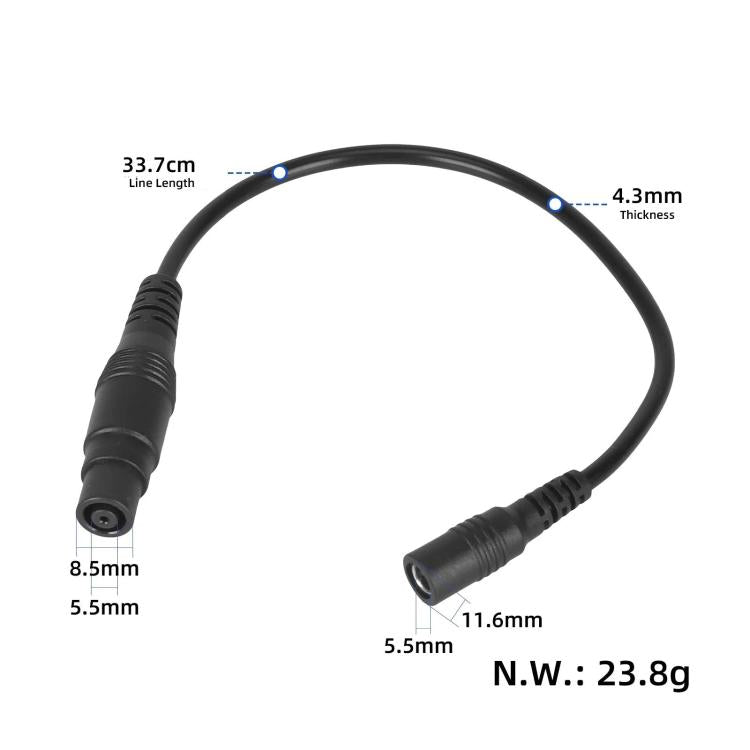 Adattatore caricabatterie DC 5.5x2.1mm femmina a 8mm maschio