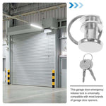 Serratura di emergenza per garage con cavo e copertura. Serratura manuale per porta del garage con chiave a croce.
