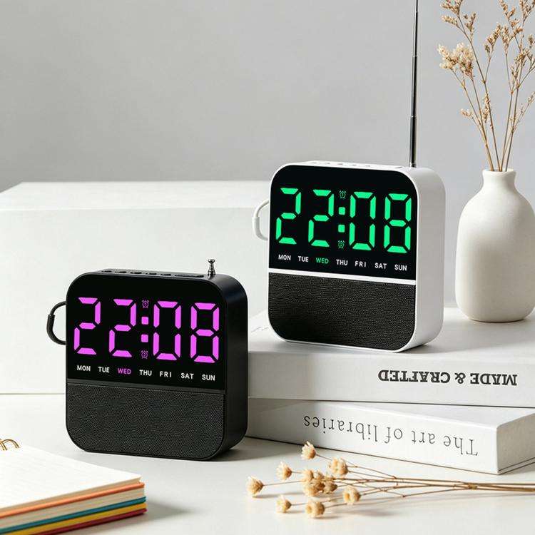 Radiosveglia FM digitale a LED con doppio allarme e funzione snooze.