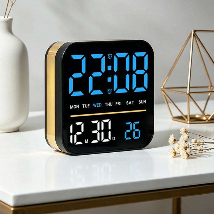 Sveglia digitale a LED da tavolo con luce notturna, uscita USB e display dimmerabile.