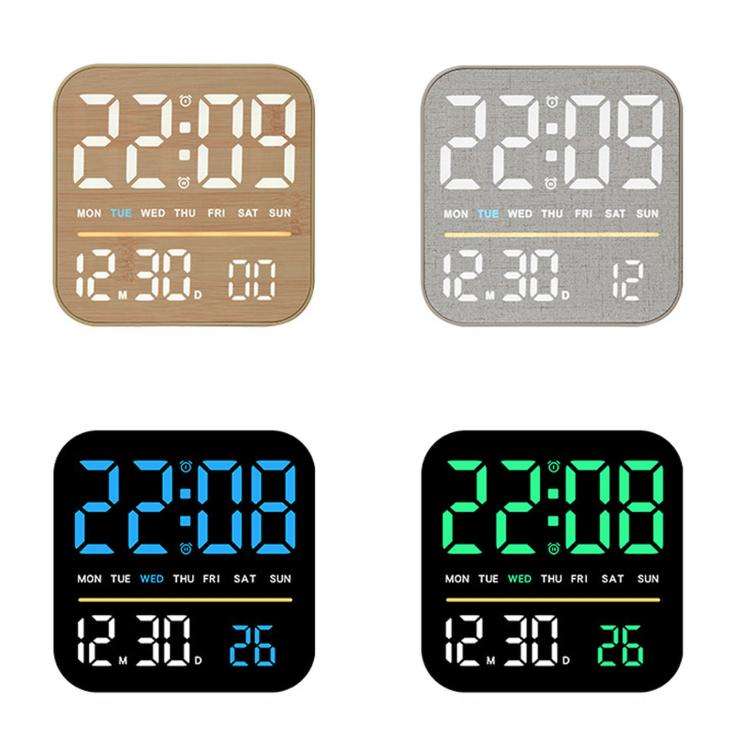 Sveglia digitale a LED da tavolo con luce notturna, uscita USB e display dimmerabile.