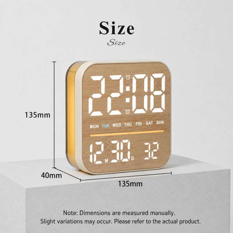 Sveglia digitale a LED da tavolo con luce notturna, uscita USB e display dimmerabile.