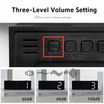 Sveglia digitale con luce notturna ambientale inferiore, doppia sveglia, uscita USB e volume regolabile.