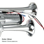 Clacson elettrico per auto a doppio tubo metallico da 600 dB con relè, pompa e relè., ST-1018S 24V
