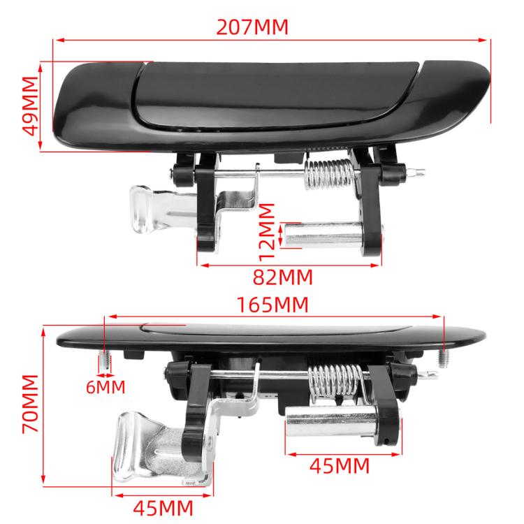Maniglie esterne delle portiere per Honda Civic 2001-2005, Front Left 72180S5A013FL, Front Right 72140S5A013FR, Rear Left 72680S5A003RL, Rear Right 72640S5A003RR, 4pcs /Set