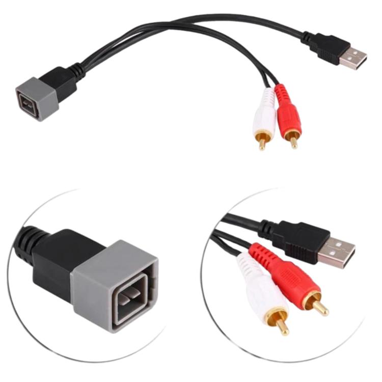 Cavo da autoradio Nissan Juke a 2 canali RCA + dati USB, For Nissan Juke