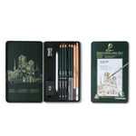 Set di matite da disegno con astuccio in metallo, matite in grafite e carboncino e kit di accessori artistici, Giorgione 10 In 1, Giorgione  12 In 1, Giorgione  19 In 1, Giorgione 27 In 1