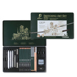 Set di matite da disegno con astuccio in metallo, matite in grafite e carboncino e kit di accessori artistici, Giorgione 10 In 1, Giorgione  12 In 1, Giorgione  19 In 1, Giorgione 27 In 1