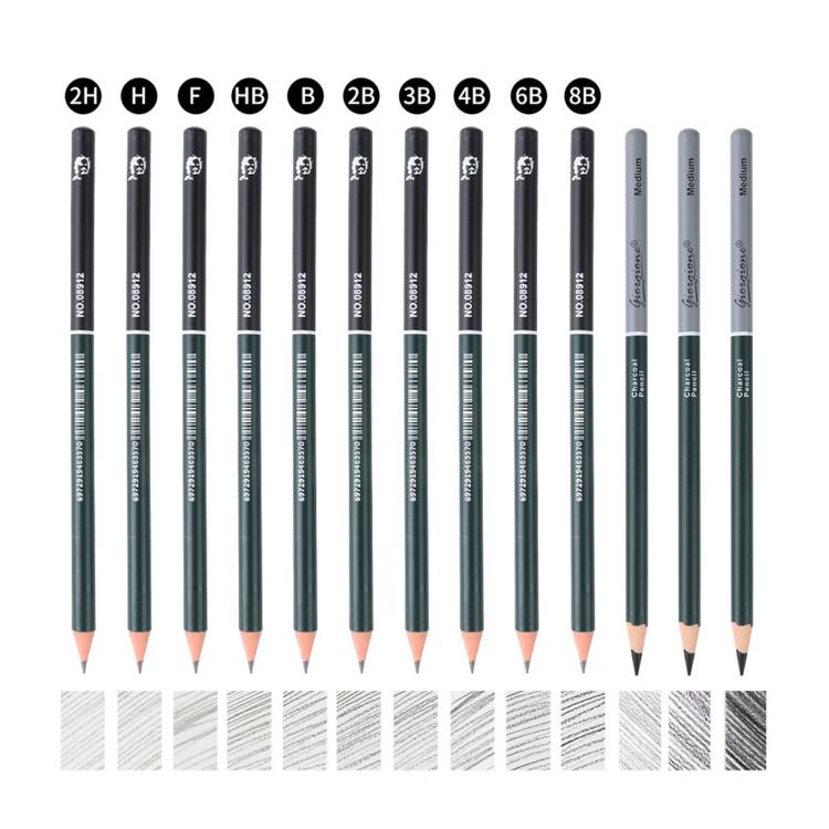 Set di matite da disegno con astuccio in metallo, matite in grafite e carboncino e kit di accessori artistici, Giorgione 10 In 1, Giorgione  12 In 1, Giorgione  19 In 1, Giorgione 27 In 1