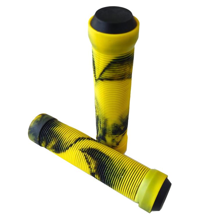 Manopole in gomma antiscivolo e ammortizzanti per manubrio di mountain bike.