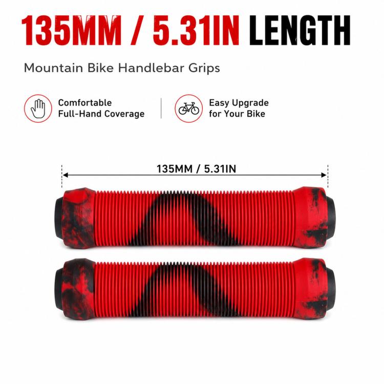 Manopole in gomma antiscivolo e ammortizzanti per manubrio di mountain bike.
