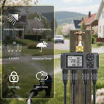 Timer programmabile per tubo da giardino a 4 zone, con 4 uscite, funzione di ritardo pioggia e blocco di sicurezza per bambini., SGW18