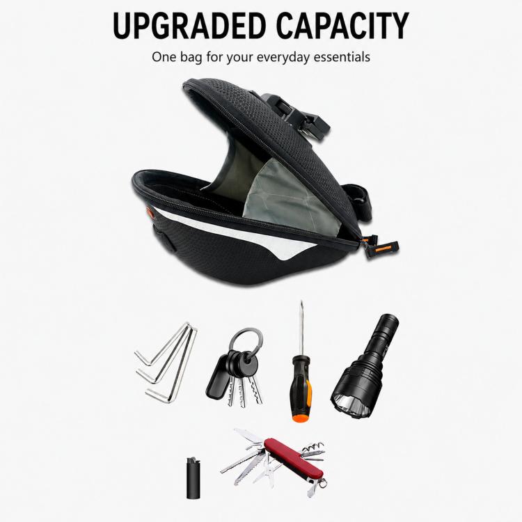 Borsa sottosella rigida a sgancio rapido IBETA, resistente all'acqua, per bici da strada., SB8 Plastic Base, SB9 Binding Buckle
