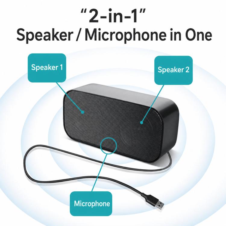 Altoparlante USB con microfono e scheda audio integrati
