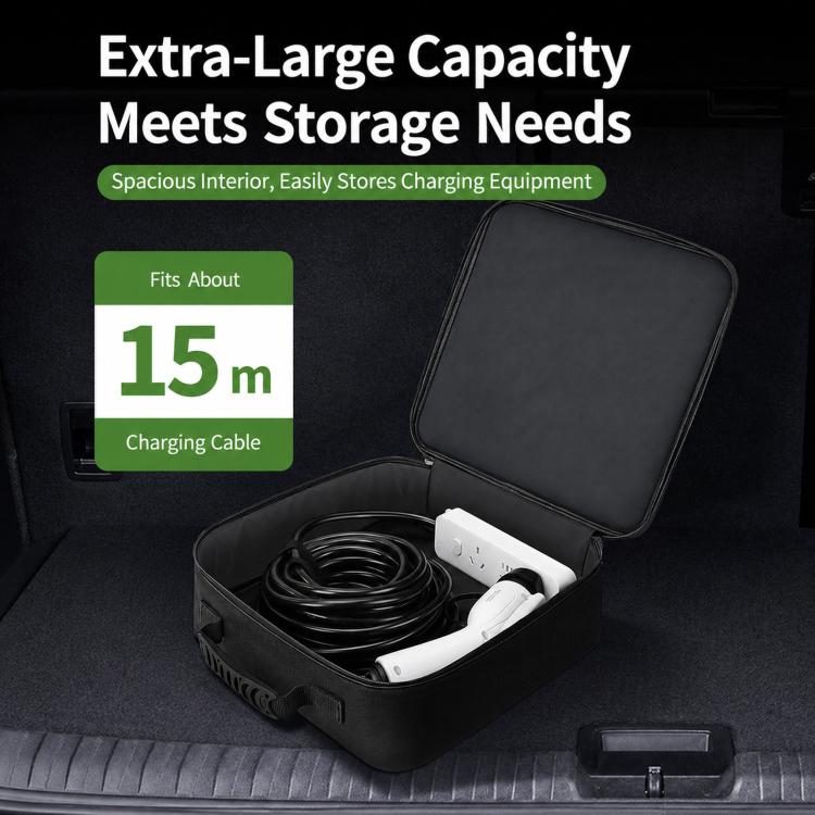 BUBM EV Cable Bag Custodia portatile impermeabile per caricabatterie e dispositivi di ricarica per veicoli elettrici, Square, Round, Rectangular