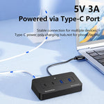 Hub USB 3.0 a 4 porte Blueendless con 2 USB-A e 2 USB-C 1m 2-in-1 Cable