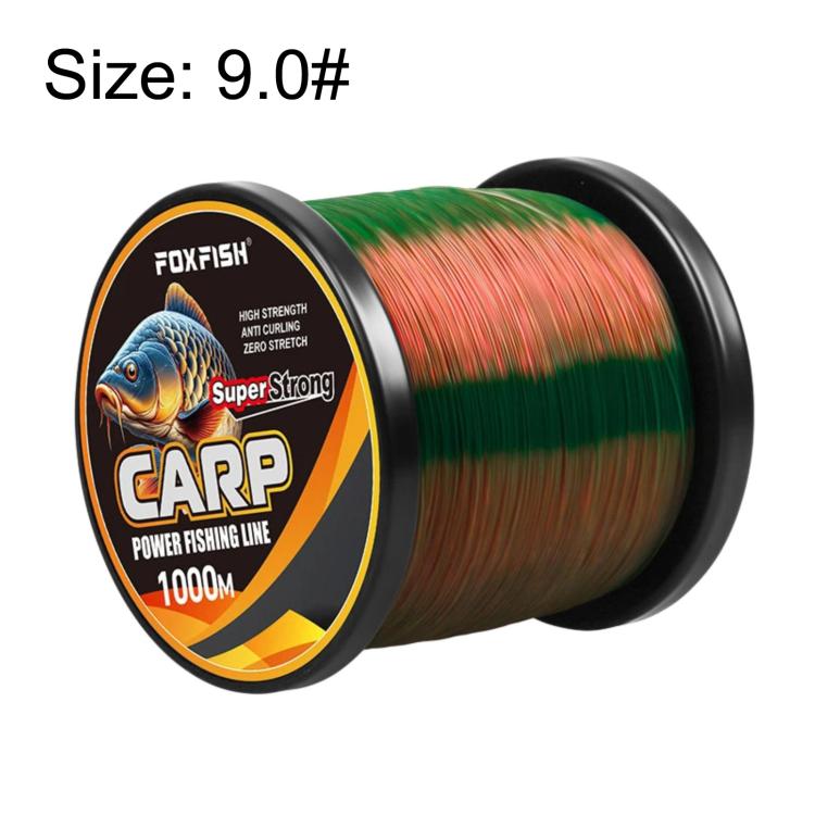 Filo da pesca in nylon FOXFISH da 1000 m che cambia colore, resistente all'usura, morbido, invisibile e ad alta resistenza alla trazione., 3.0#, 3.5#, 4.0#, 4.5#, 5.0#, 6.0#, 7.0#, 8.0#, 9.0#, 10#, 12#