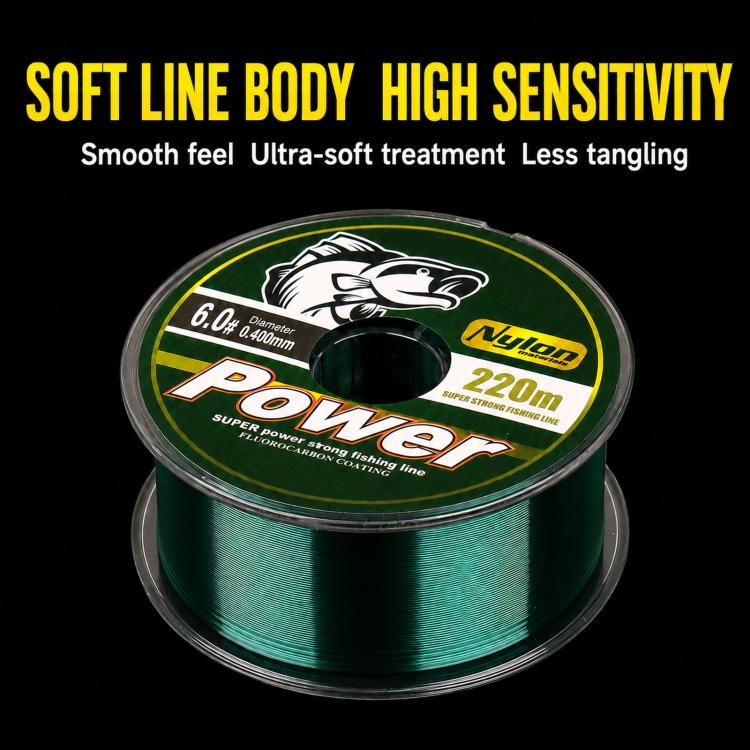 Filo da pesca in nylon Kwdiss da 220 m, ideale per la pesca a spinning e in mare, per lanci lunghi., 0.8#, 1.0#, 1.2#, 1.5#, 2.0#, 2.5#, 3.0#, 3.5#