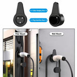 Supporto per caricabatterie EV da parete, compatto, con clip per cavo e base di ricarica., SAE J1772 US Standard, Type 2 EU Standard