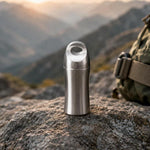 Scatola porta medicinali portatile EDC in titanio puro, impermeabile e sigillata, per uso esterno., Polished, Stonewashed