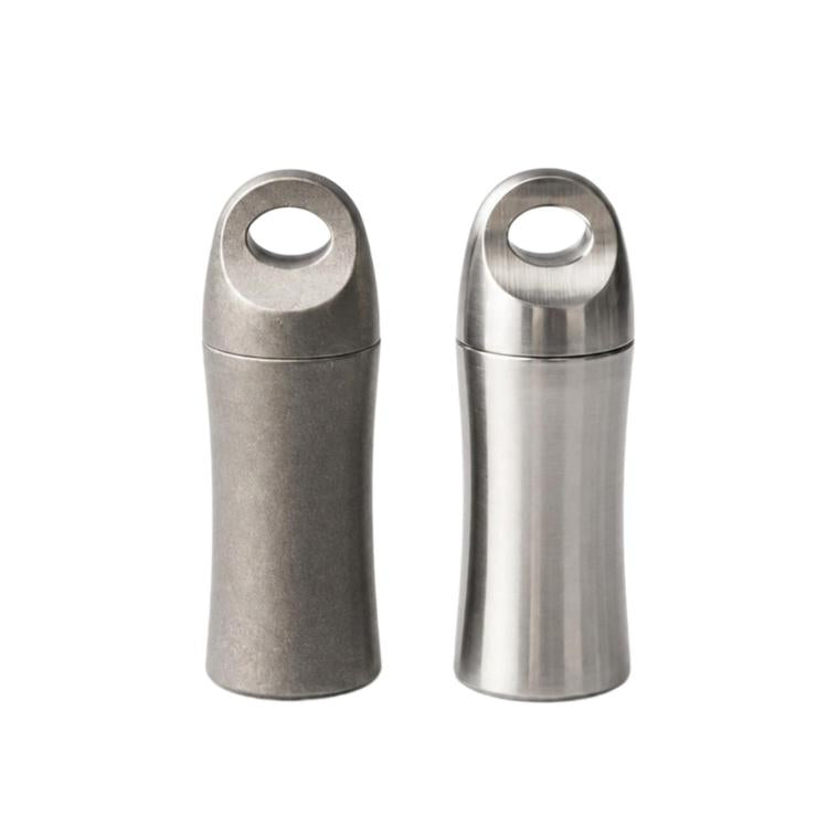 Scatola porta medicinali portatile EDC in titanio puro, impermeabile e sigillata, per uso esterno., Polished, Stonewashed