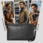 Borsa a mano da uomo BULL CAPTAIN in vera pelle, morbida pelle di vacchetta, portafoglio organizer da polso