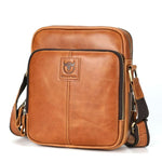 Borsa a tracolla da uomo in vera pelle BULL CAPTAIN, modello vintage con molteplici tasche.