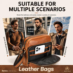 Borsa a tracolla da uomo in vera pelle BULL CAPTAIN, modello vintage con molteplici tasche.