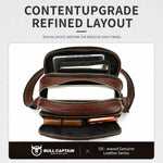 Borsa a tracolla da uomo in vera pelle BULL CAPTAIN, modello vintage con molteplici tasche.