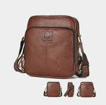 Borsa a tracolla da uomo in vera pelle BULL CAPTAIN, modello vintage con molteplici tasche.