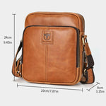Borsa a tracolla da uomo in vera pelle BULL CAPTAIN, modello vintage con molteplici tasche.