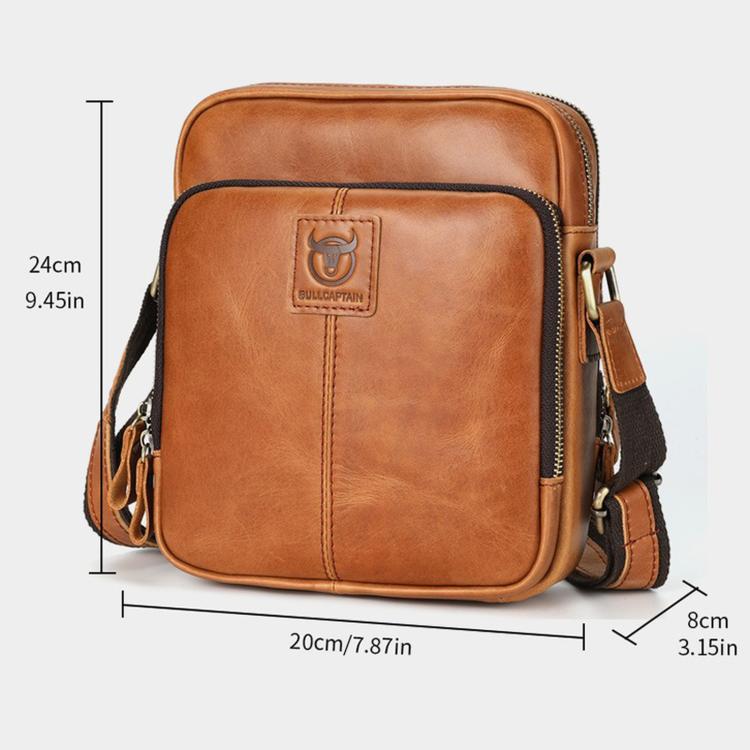 Borsa a tracolla da uomo in vera pelle BULL CAPTAIN, modello vintage con molteplici tasche.