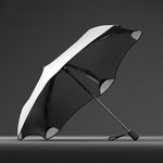Ombrello pieghevole OLYCAT a tre sezioni con rivestimento nero, manuale, ideale per sole e pioggia.
