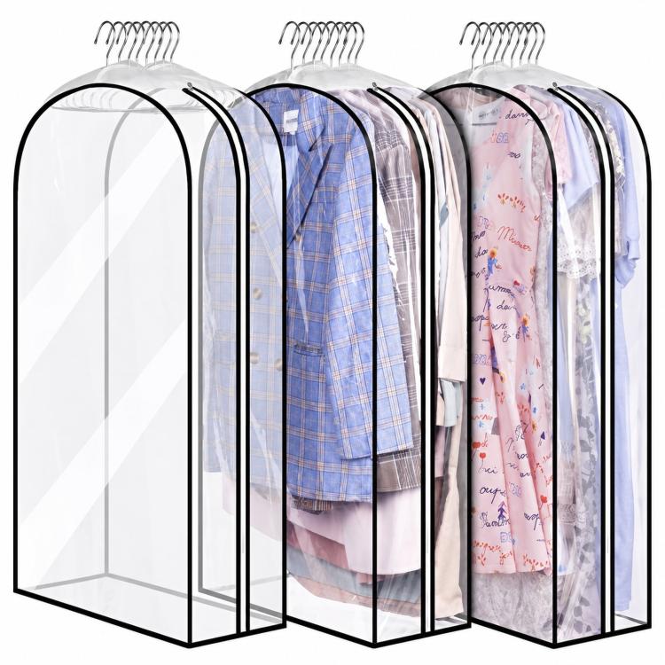 Copertura trasparente per asta porta abiti da appendere, organizer per vestiti, 60x25x110cm, 60x25x130cm, 60x25x153cm