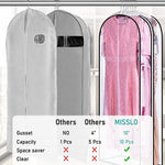 Copertura trasparente per asta porta abiti da appendere, organizer per vestiti, 60x25x110cm, 60x25x130cm, 60x25x153cm