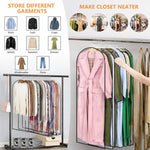 Copertura trasparente per asta porta abiti da appendere, organizer per vestiti, 60x25x110cm, 60x25x130cm, 60x25x153cm