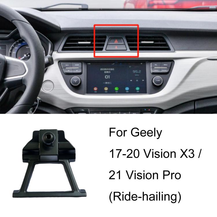 Base per supporto telefono auto Geely per guidatore sinistro, 09-11 Classic Emgrand, 12-13 Classic Emgrand, 14-16 Emgrand, 15-16 Borui, 15-21 Boyue, 16-21 Emgrand GS / 17-21 Emgrand GL, 17-20 Vision X3 / 21 Vision Pro (Ride-hailing)                    ...