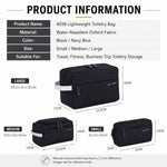Borsa da toilette da uomo resistente all'acqua, leggera, portatile, organizer da viaggio., Large Black, Medium Black, Small Black, 3-Piece Set Black, Large Navy Blue, Medium Navy Blue, Small Navy Blue, 3-Piece Set Navy Blue